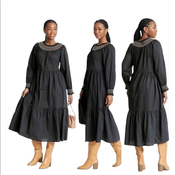 Universal Thread Smocked Round Neck Midi Dress NWOT - Picture 4 of 8